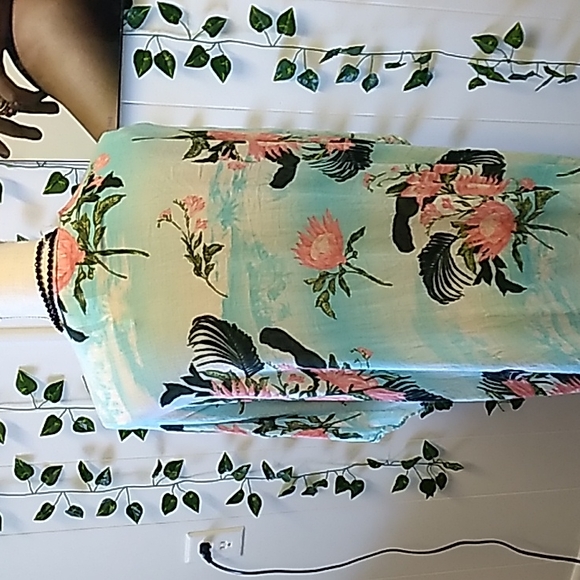 AMERICAN EAGLE FLORAL MINT / PINK KIMONO SZ OS - Picture 4 of 7